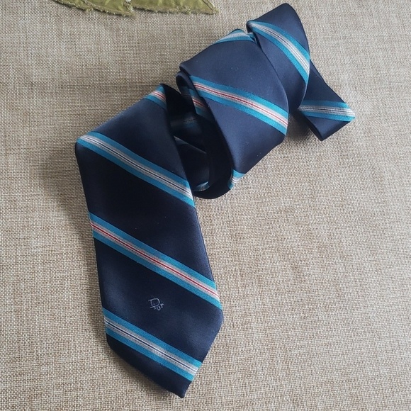 Dior Other - Dior navy blue with  stripes mens tie